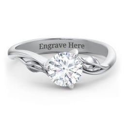 Solitaire Leaf Engagement Ring