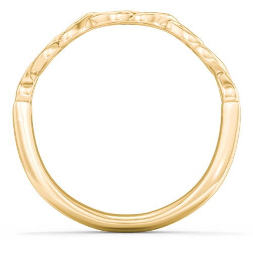 Intertwined Infinity Half Eternity Band – 10K Yellow Gold