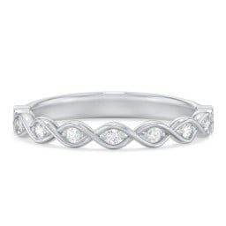 Intertwined Infinity Half Eternity Band with Accent Stones