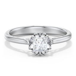 Diamond Solitaire Engagement Ring with Infinity Detail Bridge