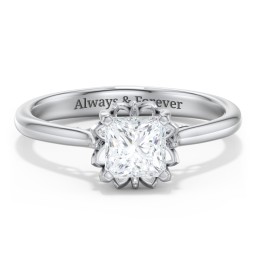 Diamond Solitaire Engagement Ring with Infinity Detail Bridge