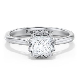 Diamond Solitaire Engagement Ring with Infinity Detail Bridge