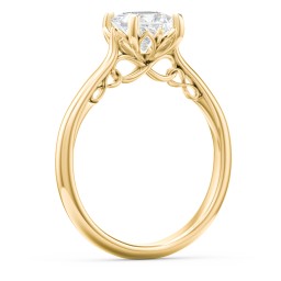Diamond Solitaire Engagement Ring with Infinity Detail Bridge in 10K Solid Yellow Gold
