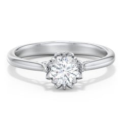 Diamond Solitaire Engagement Ring with Infinity Detail Bridge