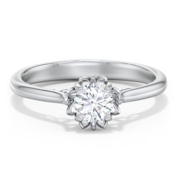 Diamond Solitaire Engagement Ring with Infinity Detail Bridge