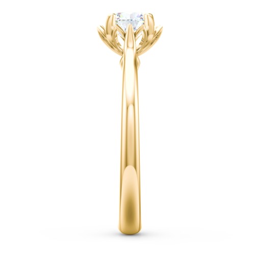Diamond Solitaire Engagement Ring with Infinity Detail Bridge – 10K Yellow Gold