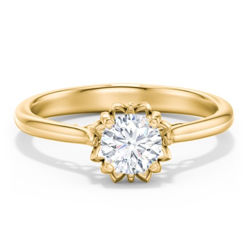 Diamond Solitaire Engagement Ring with Infinity Detail Bridge – 10K Yellow Gold