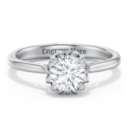 Diamond Solitaire Engagement Ring with Infinity Detail Bridge