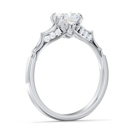 Vintage Diamond Solitaire Ring with Side Accent Stones