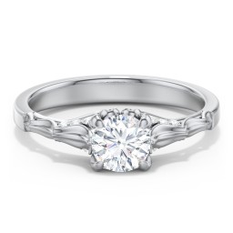 Vintage Diamond Solitaire Ring with Side Accent Stones