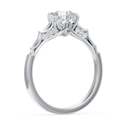 Vintage Diamond Solitaire Ring with Side Accent Stones