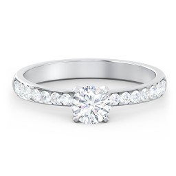 Engagement Ring with Graduated Side Stones