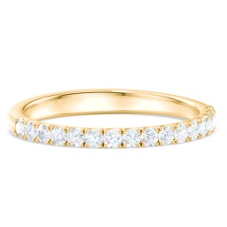 Micro-Pavé Half Eternity Diamond Band in 10K Solid Yellow Gold