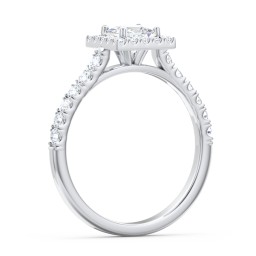 Diamond Halo Engagement Ring Micro-Pavé Accents