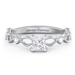 Modern Diamond Twisted Band Ring with Accents