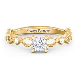 Modern Diamond Twisted Band Ring with Accents in 10K Solid Yellow Gold with 04DIAM-PC-0.50-I1-G-G and Diamond