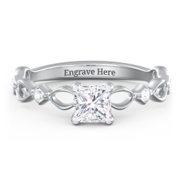 Modern Diamond Twisted Band Ring with Accents