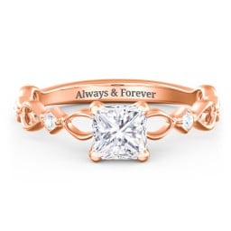 Modern Diamond Twisted Band Ring with Accents