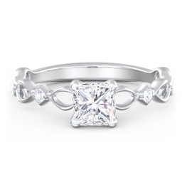 Modern Diamond Twisted Band Ring with Accents