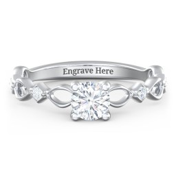 Modern Diamond Twisted Band Ring with Accents