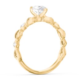 Modern Diamond Twisted Band Ring with Accents in 10K Solid Yellow Gold