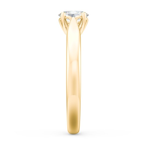 Classic Solitaire Engagement Ring with Cathedral Setting – 10K Yellow Gold