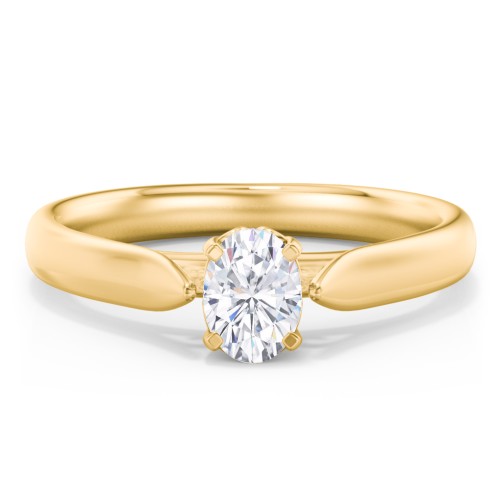 Classic Solitaire Engagement Ring with Cathedral Setting – 10K Yellow Gold