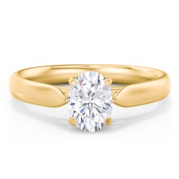 Classic Solitaire Engagement Ring with Cathedral Setting in 10K Solid Yellow Gold with 04LABDIAM-OV-1.00-SI1-G-G