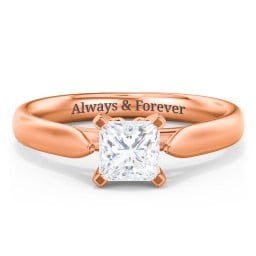 Classic Solitaire Engagement Ring with Cathedral Setting