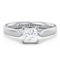 Classic Solitaire Engagement Ring with Cathedral Setting