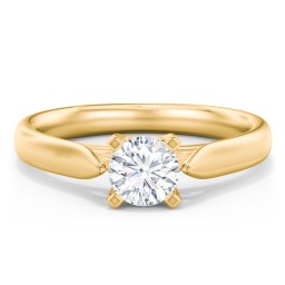 Classic Solitaire Engagement Ring with Cathedral Setting in 10K Solid Yellow Gold