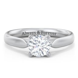 Classic Solitaire Engagement Ring with Cathedral Setting