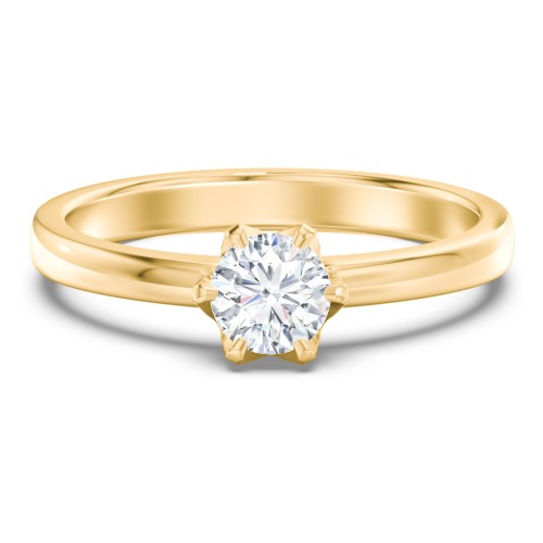 Classic 6-Prong Solitaire Diamond Engagement Ring – 10K Yellow Gold