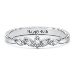 Vintage Leaf and Vine Band with Milgrain