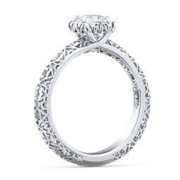 Diamond Solitaire Ring with Pierced Hollow Band