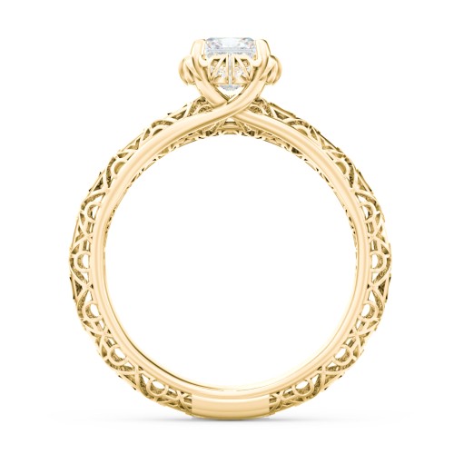 Diamond Solitaire Ring with Pierced Hollow Band