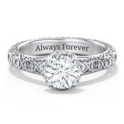 Diamond Solitaire Ring with Pierced Hollow Band