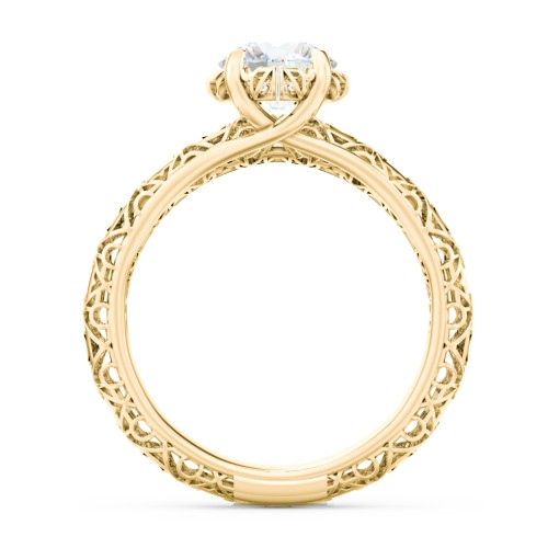 Diamond Solitaire Ring with Pierced Hollow Band