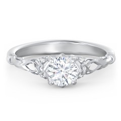 Vintage Solitaire Engagement Ring with Filigree and Infinity Designs – 10K Yellow Gold