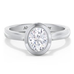 Modern Solitaire Engagement Ring with Bezel Setting