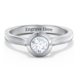 Modern Solitaire Engagement Ring with Bezel Setting
