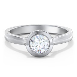 Modern Solitaire Engagement Ring with Bezel Setting