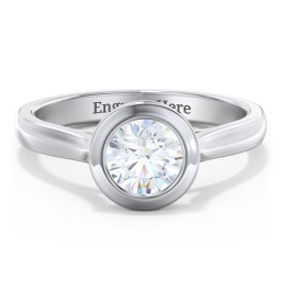 Modern Solitaire Engagement Ring with Bezel Setting