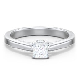 Classic Solitaire Engagement Ring with Peek-a-Boo Accent Diamond