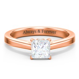 Classic Solitaire Engagement Ring with Peek-a-Boo Accent Diamond