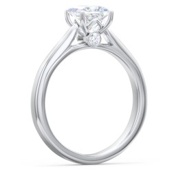 Classic Solitaire Engagement Ring with Peek-a-Boo Accent Diamond