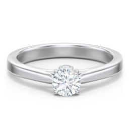 Classic Solitaire Engagement Ring with Peek-a-Boo Accent Diamond