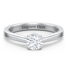 Classic Solitaire Engagement Ring with Peek-a-Boo Accent Diamond