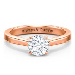 Classic Solitaire Engagement Ring with Peek-a-Boo Accent Diamond
