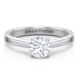 Classic Solitaire Engagement Ring with Peek-a-Boo Accent Diamond